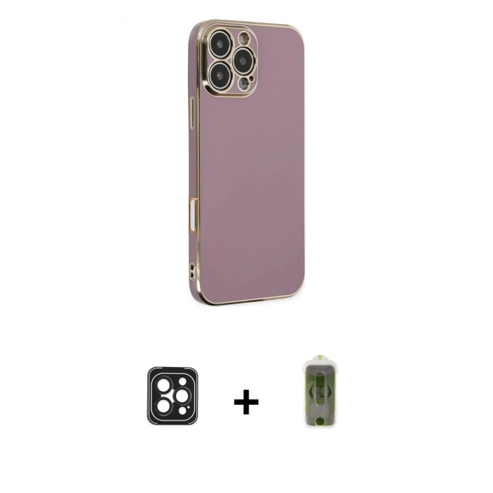 MARSİLYAN™- iPhone 16 Pro Max Kılıf Yankı Serisi - Siyah Joko Magic 5D Hayalet Cam + Siyah PVD Metal Kamera Lens