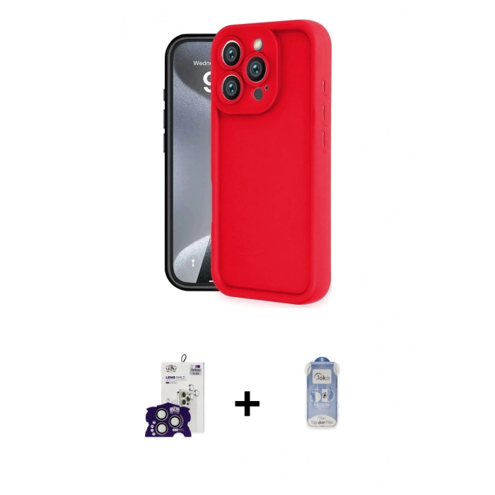 MARSİLYAN™- iPhone 16 Pro Max Kılıf Yankı Yansıma Özel Seri - Siyah Joko Magic 5D Cam + Bilvis Titan Kamera Lens - TMGI