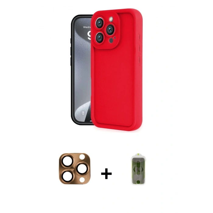 MARSİLYAN™- iPhone 16 Pro Max Kılıf Yankı Yansıma Özel Seri - Siyah Joko Magic 5D Hayalet Cam + Pers Alüminyum Kamera Lens - CLTM