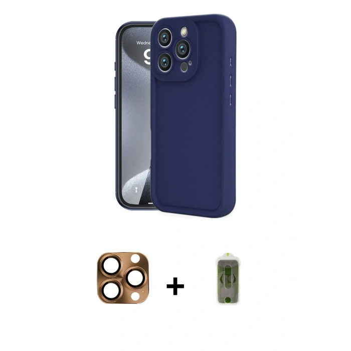 MARSİLYAN™- iPhone 16 Pro Max Kılıf Yankı Yansıma Özel Seri - Siyah Joko Magic 5D Hayalet Cam + Pers Alüminyum Kamera Lens - CLTM
