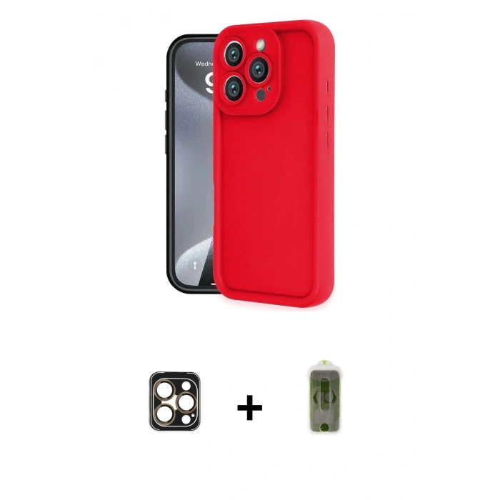 MARSİLYAN™- iPhone 16 Pro Max Kılıf Yankı Yansıma Özel Seri - Siyah Joko Magic 5D Hayalet Cam + PVD Metal Kamera Lens - GD