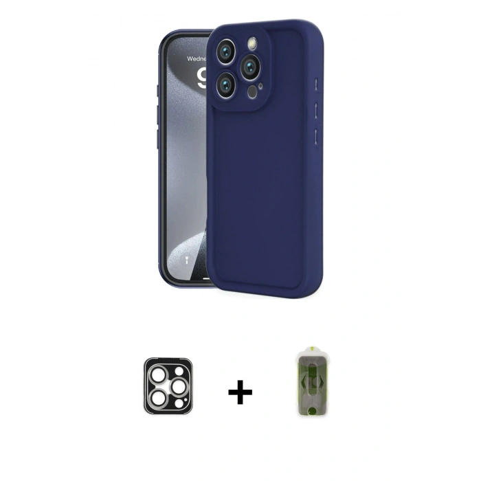 MARSİLYAN™- iPhone 16 Pro Max Kılıf Yankı Yansıma Özel Seri - Siyah Joko Magic 5D Hayalet Cam + PVD Metal Kamera Lens - GS