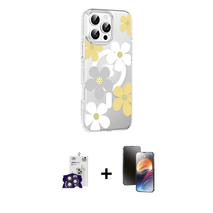MARSİLYAN™- iPhone 16 Pro Max Kılıf Yörünge Işık Prime - Siyah 3D Antistatik Mat Seramik Nano Ekran Koruyucu + Bilvis Titan Kamera Lens - TMGI