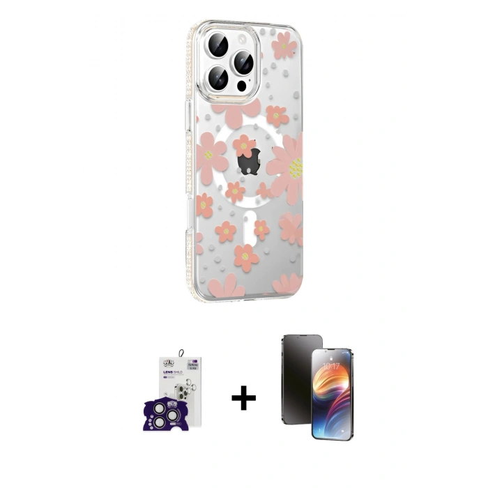 MARSİLYAN™- iPhone 16 Pro Max Kılıf Yörünge Işık Prime - Siyah 3D Antistatik Mat Seramik Nano Ekran Koruyucu + Bilvis Titan Kamera Lens - TMGI