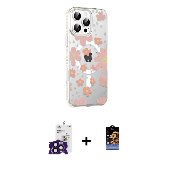 MARSİLYAN™- iPhone 16 Pro Max Kılıf Yörünge Işık Prime - Siyah Buffer Hayalet Cam Ekran Koruyucu + Bilvis Titan Kamera Lens - SH
