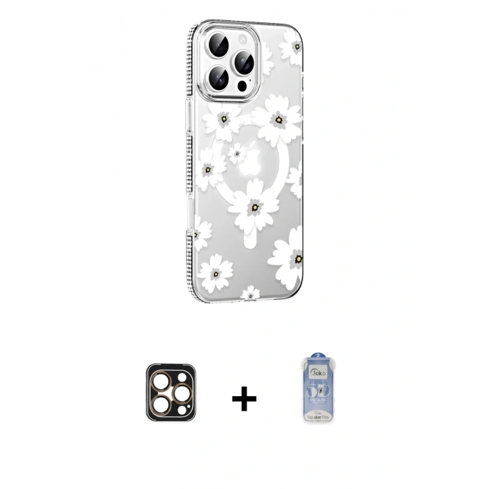 MARSİLYAN™- iPhone 16 Pro Max Kılıf Yörünge Işık Prime - Siyah Joko Magic 5D Cam + PVD Metal Kamera Lens - GD