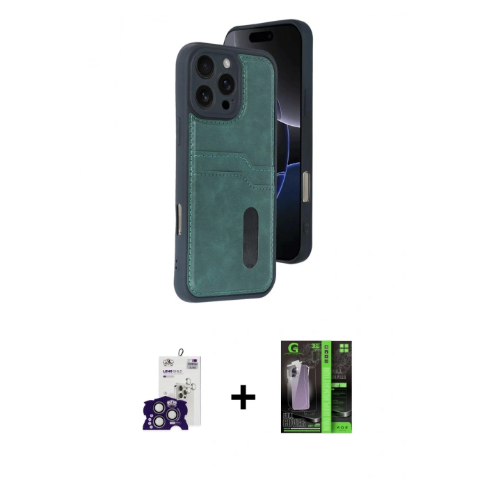 MARSİLYAN™- iPhone 16 Pro Max Kılıf Yörünge Işık Serisi - Şeffaf 360 Full Body Arka Koruyucu + Bilvis Titan Kamera Lens - TMGI