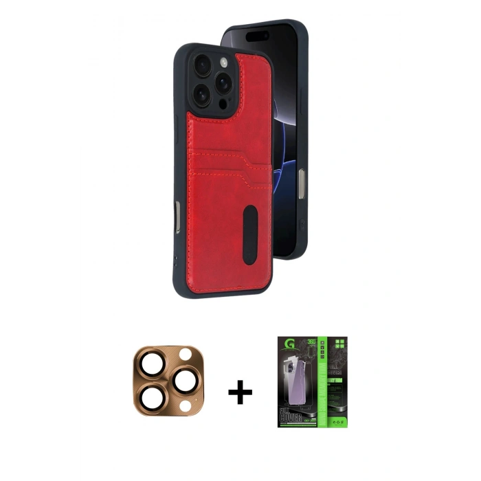 MARSİLYAN™- iPhone 16 Pro Max Kılıf Yörünge Işık Serisi - Şeffaf 360 Full Body Arka Koruyucu + Pers Alüminyum Kamera Lens - CLTM