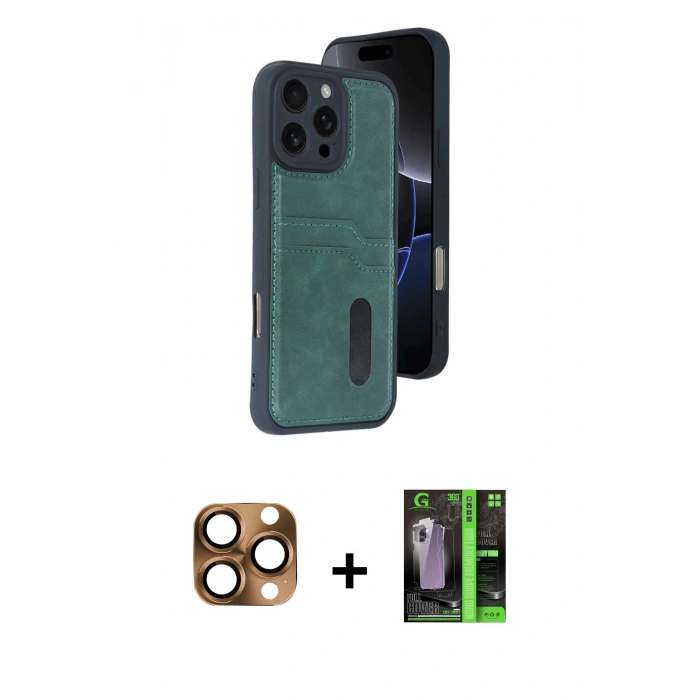 MARSİLYAN™- iPhone 16 Pro Max Kılıf Yörünge Işık Serisi - Şeffaf 360 Full Body Arka Koruyucu + Pers Alüminyum Kamera Lens - CLTM