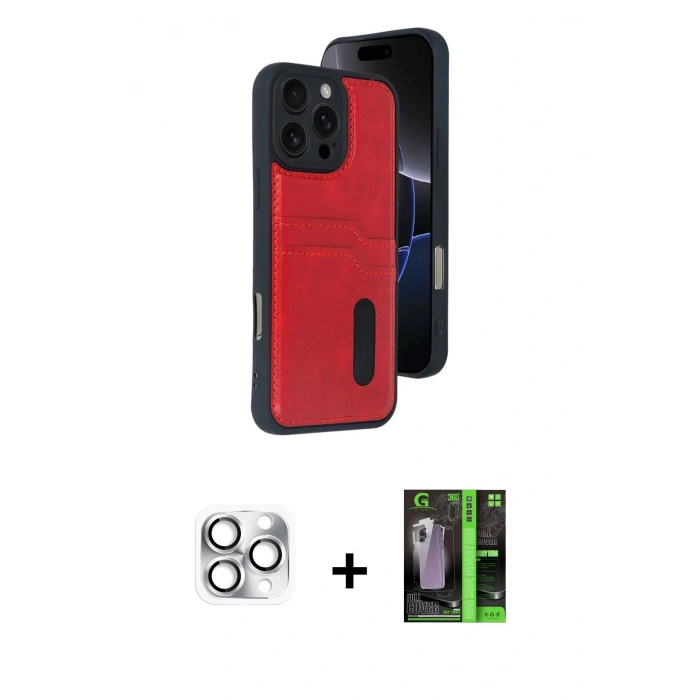 MARSİLYAN™- iPhone 16 Pro Max Kılıf Yörünge Işık Serisi - Şeffaf 360 Full Body Arka Koruyucu + Gümüş Pers Alüminyum Kamera Lens