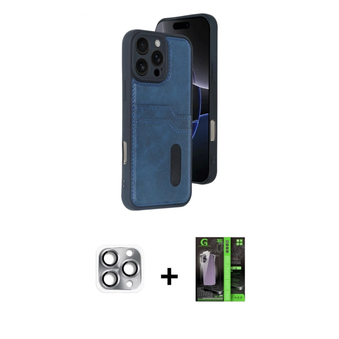 MARSİLYAN™- iPhone 16 Pro Max Kılıf Yörünge Işık Serisi - Şeffaf 360 Full Body Arka Koruyucu + Pers Alüminyum Kamera Lens - GI