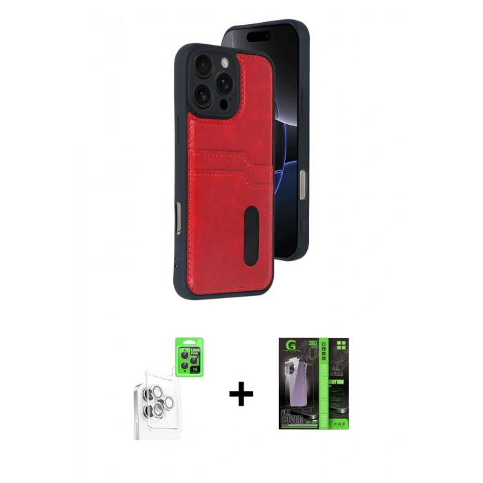 MARSİLYAN™- iPhone 16 Pro Max Kılıf Yörünge Işık Serisi - Şeffaf 360 Full Body Arka Koruyucu + Raze Metal Kamera Lens - BZ