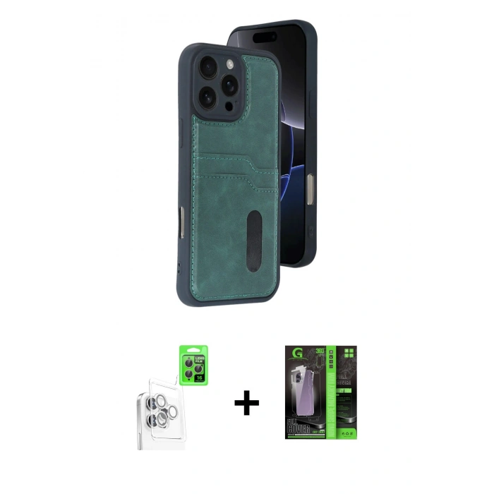MARSİLYAN™- iPhone 16 Pro Max Kılıf Yörünge Işık Serisi - Şeffaf 360 Full Body Arka Koruyucu + Raze Metal Kamera Lens - BZ