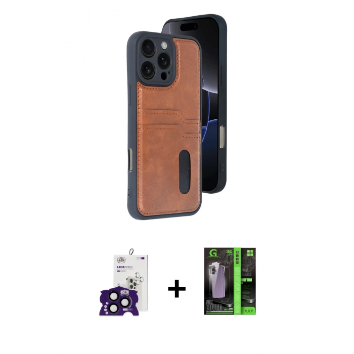 MARSİLYAN™- iPhone 16 Pro Max Kılıf Yörünge Işık Serisi - Şeffaf 360 Full Body Arka Koruyucu + Bilvis Titan Kamera Lens - SH