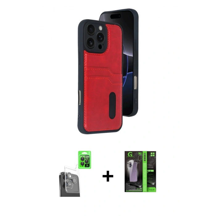 MARSİLYAN™- iPhone 16 Pro Max Kılıf Yörünge Işık Serisi - Şeffaf 360 Full Body Arka Koruyucu + Raze Metal Kamera Lens - SH