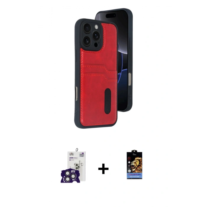 MARSİLYAN™- iPhone 16 Pro Max Kılıf Yörünge Işık Serisi - Siyah Buffer Hayalet Cam Ekran Koruyucu + Bilvis Titan Kamera Lens - TMGI