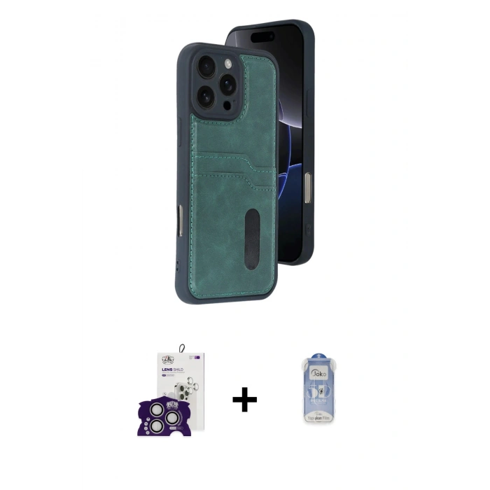 MARSİLYAN™- iPhone 16 Pro Max Kılıf Yörünge Işık Serisi - Siyah Joko Magic 5D Cam + Bilvis Titan Kamera Lens - GS