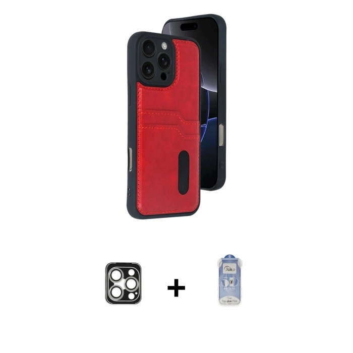 MARSİLYAN™- iPhone 16 Pro Max Kılıf Yörünge Işık Serisi - Siyah Joko Magic 5D Cam + PVD Metal Kamera Lens - GS