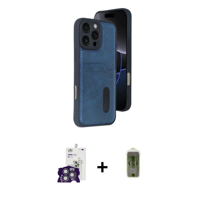 MARSİLYAN™- iPhone 16 Pro Max Kılıf Yörünge Işık Serisi - Siyah Joko Magic 5D Hayalet Cam + Bilvis Titan Kamera Lens - GS