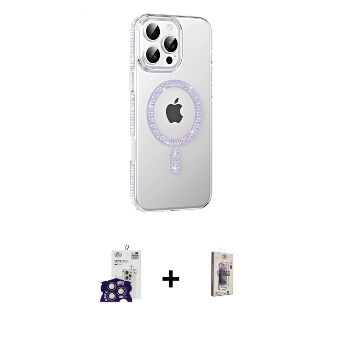 MARSİLYAN™- iPhone 16 Pro Max Kılıf Yörünge Koleksiyonu - Siyah Bilvis 3D Cam Ekran Koruyucu + Bilvis Titan Kamera Lens - TMGI