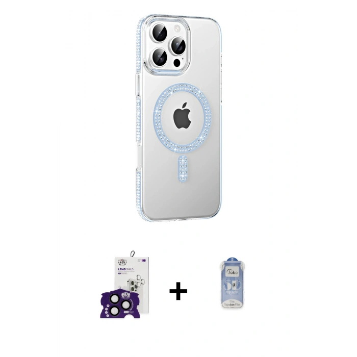 MARSİLYAN™- iPhone 16 Pro Max Kılıf Yörünge Koleksiyonu - Siyah Joko Magic 5D Cam + Bilvis Titan Kamera Lens - SH