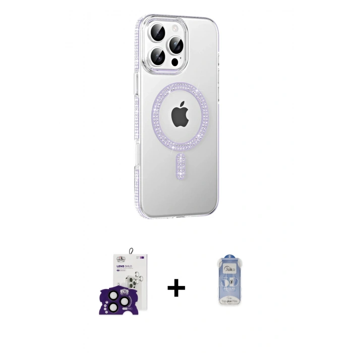 MARSİLYAN™- iPhone 16 Pro Max Kılıf Yörünge Koleksiyonu - Siyah Joko Magic 5D Cam + Bilvis Titan Kamera Lens - SH