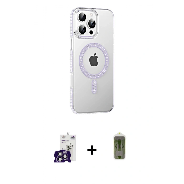 MARSİLYAN™- iPhone 16 Pro Max Kılıf Yörünge Koleksiyonu - Siyah Joko Magic 5D Hayalet Cam + Bilvis Titan Kamera Lens - TMGI