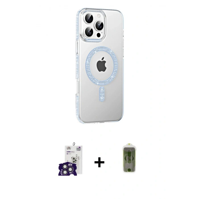 MARSİLYAN™- iPhone 16 Pro Max Kılıf Yörünge Koleksiyonu - Siyah Joko Magic 5D Hayalet Cam + Bilvis Titan Kamera Lens - TMGI