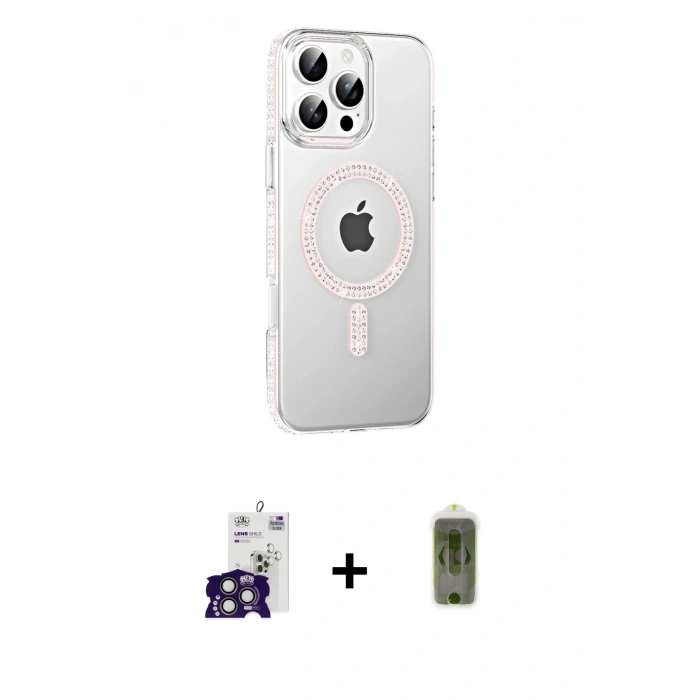 MARSİLYAN™- iPhone 16 Pro Max Kılıf Yörünge Koleksiyonu - Siyah Joko Magic 5D Hayalet Cam + Bilvis Titan Kamera Lens - TMGI