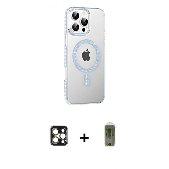 MARSİLYAN™- iPhone 16 Pro Max Kılıf Yörünge Koleksiyonu - Siyah Joko Magic 5D Hayalet Cam + PVD Metal Kamera Lens - GD