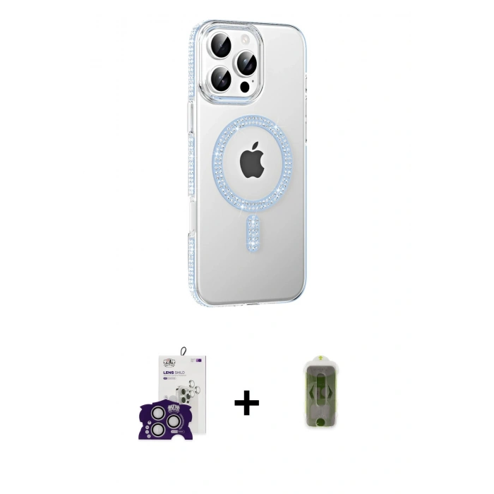 MARSİLYAN™- iPhone 16 Pro Max Kılıf Yörünge Koleksiyonu - Siyah Joko Magic 5D Hayalet Cam + Bilvis Titan Kamera Lens - GS