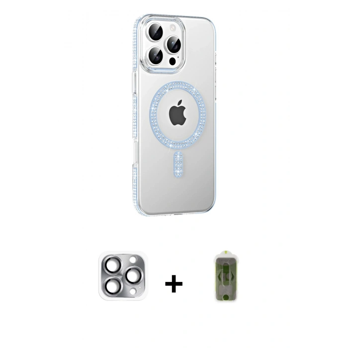 MARSİLYAN™- iPhone 16 Pro Max Kılıf Yörünge Koleksiyonu - Siyah Joko Magic 5D Hayalet Cam + Pers Alüminyum Kamera Lens - GI