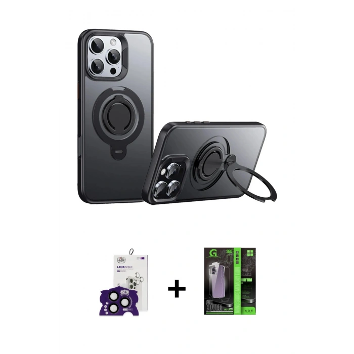 MARSİLYAN™- iPhone 16 Pro Max Kılıf Zirve Çizgi Prime - Şeffaf 360 Full Body Arka Koruyucu + Bilvis Titan Kamera Lens - SH