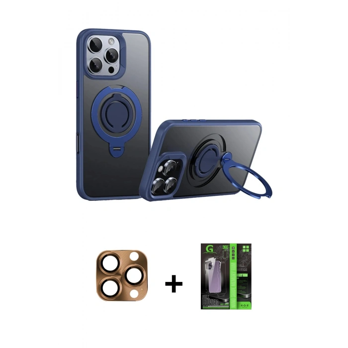 MARSİLYAN™- iPhone 16 Pro Max Kılıf Zirve Çizgi Prime - Şeffaf 360 Full Body Arka Koruyucu + Pers Alüminyum Kamera Lens - CLTM
