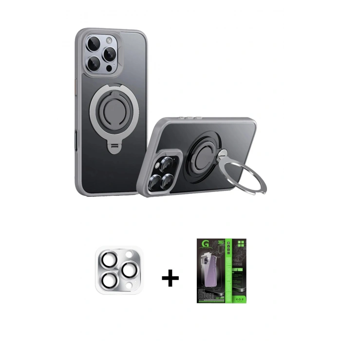 MARSİLYAN™- iPhone 16 Pro Max Kılıf Zirve Çizgi Prime - Şeffaf 360 Full Body Arka Koruyucu + Pers Alüminyum Kamera Lens - GS