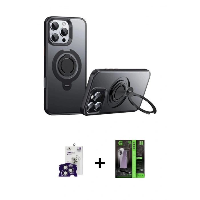 MARSİLYAN™- iPhone 16 Pro Max Kılıf Zirve Çizgi Prime - Şeffaf 360 Full Body Arka Koruyucu + Bilvis Titan Kamera Lens - TMGI