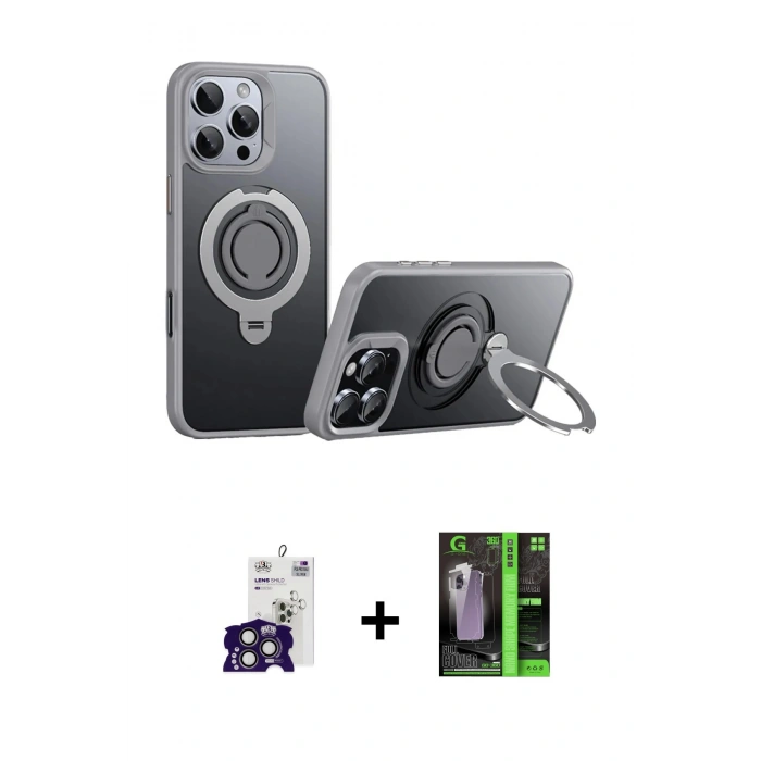 MARSİLYAN™- iPhone 16 Pro Max Kılıf Zirve Çizgi Prime - Şeffaf 360 Full Body Arka Koruyucu + Bilvis Titan Kamera Lens - TMGI