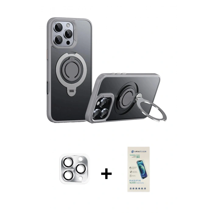 MARSİLYAN™- iPhone 16 Pro Max Kılıf Zirve Çizgi Prime - Şeffaf Pasifik Cam Ekran Koruyucu + Pers Alüminyum Kamera Lens - GS