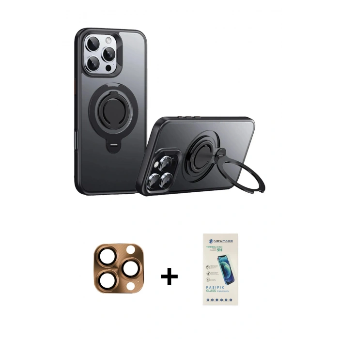 MARSİLYAN™- iPhone 16 Pro Max Kılıf Zirve Çizgi Prime - Şeffaf Pasifik Cam Ekran Koruyucu + Pers Alüminyum Kamera Lens - CLTM