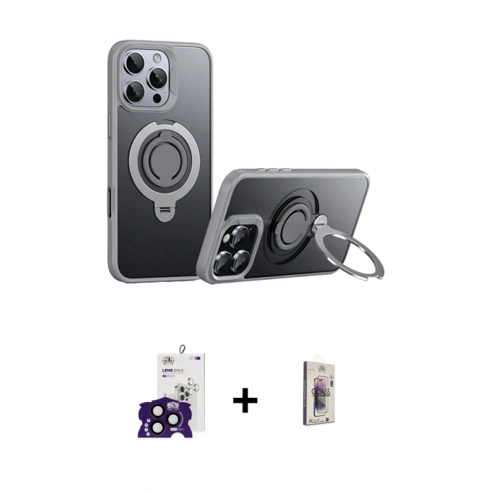 MARSİLYAN™- iPhone 16 Pro Max Kılıf Zirve Çizgi Prime - Siyah Bilvis 3D Cam Ekran Koruyucu + Siyah Bilvis Titan Kamera Lens