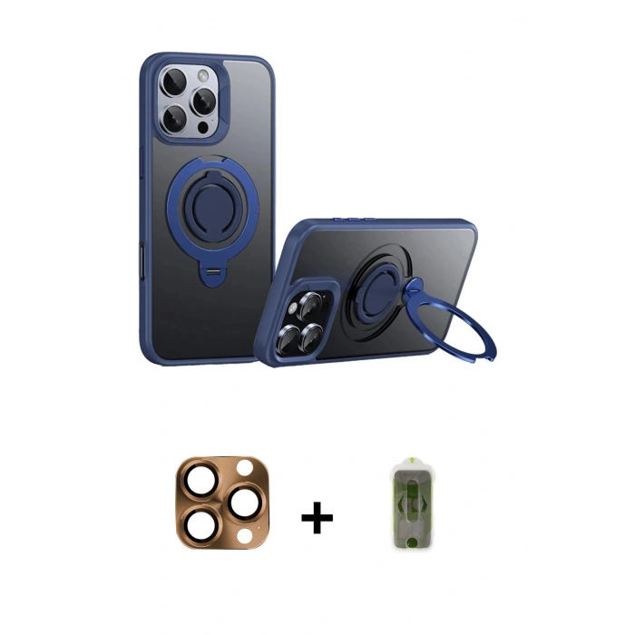 MARSİLYAN™- iPhone 16 Pro Max Kılıf Zirve Çizgi Prime - Siyah Joko Magic 5D Hayalet Cam + Pers Alüminyum Kamera Lens - CLTM