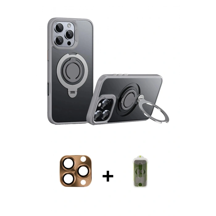 MARSİLYAN™- iPhone 16 Pro Max Kılıf Zirve Çizgi Prime - Siyah Joko Magic 5D Hayalet Cam + Pers Alüminyum Kamera Lens - CLTM