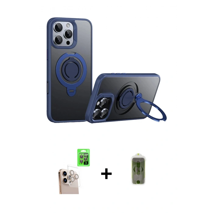 MARSİLYAN™- iPhone 16 Pro Max Kılıf Zirve Çizgi Prime - Siyah Joko Magic 5D Hayalet Cam + Raze Metal Kamera Lens - NLGY