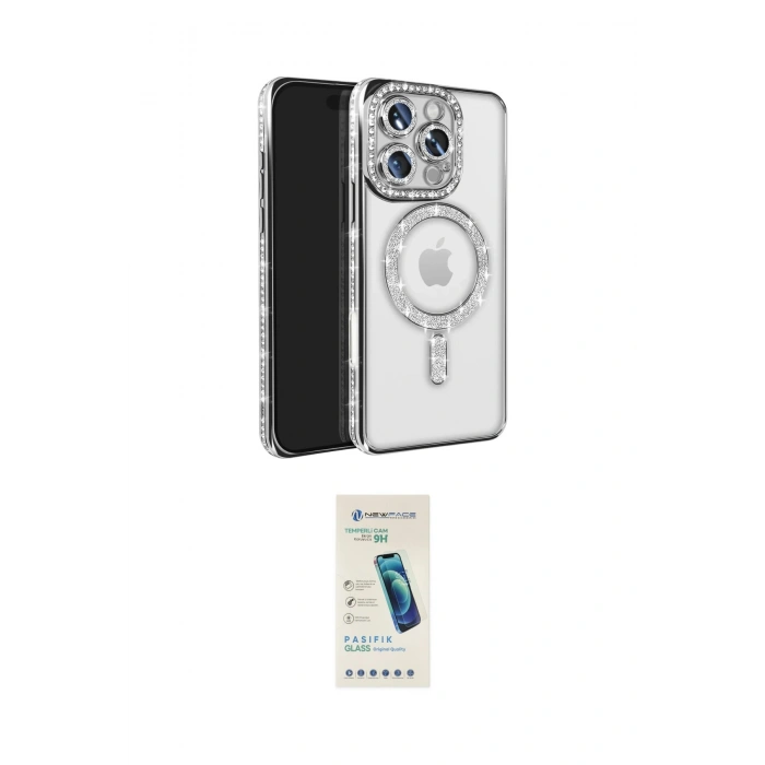 MARSİLYAN™- iPhone 16 Pro Max Kılıf Zirve Doku Prime - Şeffaf Pasifik Cam Ekran Koruyucu