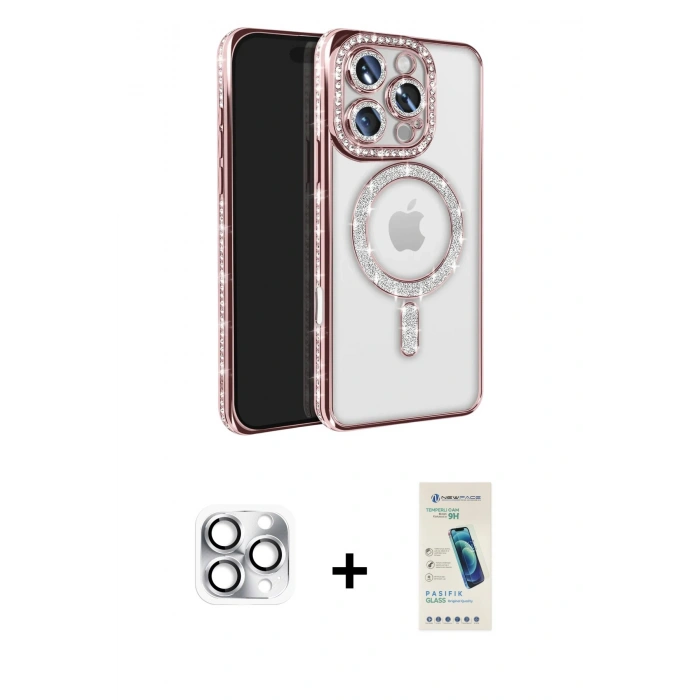 MARSİLYAN™- iPhone 16 Pro Max Kılıf Zirve Doku Prime - Şeffaf Pasifik Cam Ekran Koruyucu + Pers Alüminyum Kamera Lens - GS