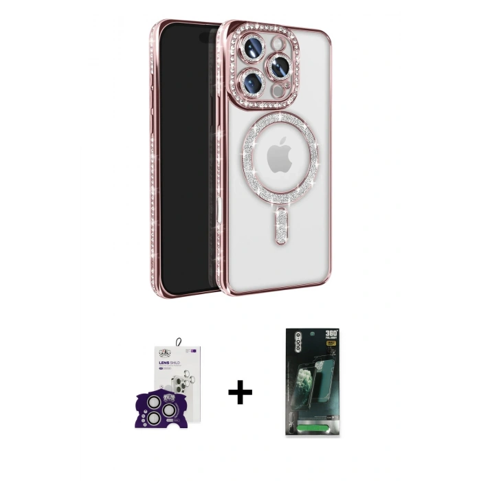 MARSİLYAN™- iPhone 16 Pro Max Kılıf Zirve Doku Prime - Siyah 360 Mat Full Body Arka Koruyucu + Bilvis Titan Kamera Lens - GS