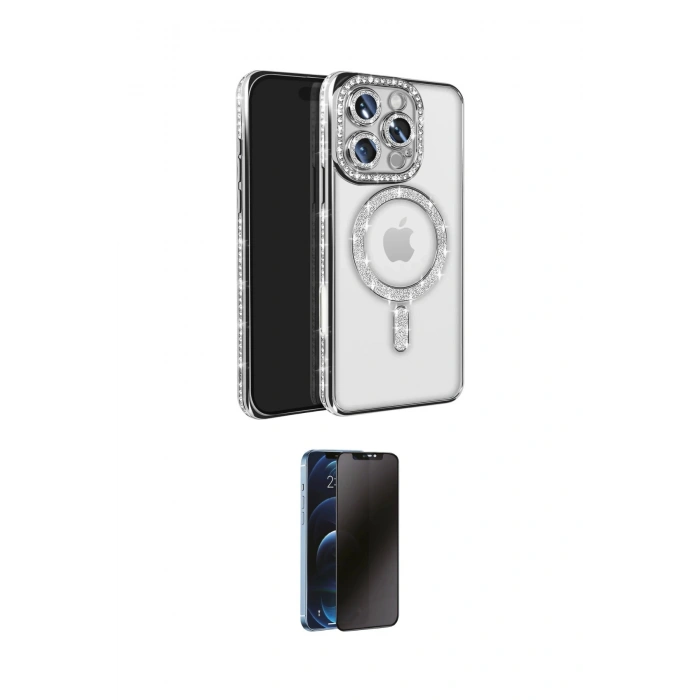 MARSİLYAN™- iPhone 16 Pro Max Kılıf Zirve Doku Prime - Siyah 3D Antistatik Hayalet Cam Ekran Koruyucu