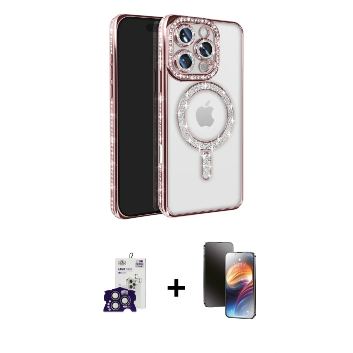 MARSİLYAN™- iPhone 16 Pro Max Kılıf Zirve Doku Prime - Siyah 3D Antistatik Mat Seramik Nano Ekran Koruyucu + Titanyum Gri Bilvis Titan Kamera Lens