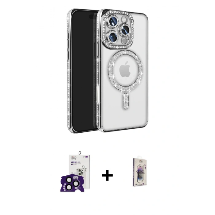 MARSİLYAN™- iPhone 16 Pro Max Kılıf Zirve Doku Prime - Siyah Bilvis 3D Cam Ekran Koruyucu + Bilvis Titan Kamera Lens - SH