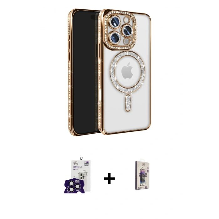 MARSİLYAN™- iPhone 16 Pro Max Kılıf Zirve Doku Prime - Siyah Bilvis 3D Cam Ekran Koruyucu + Bilvis Titan Kamera Lens - TMGI